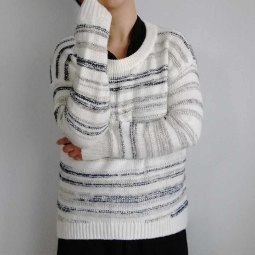 πβοΈCalvin Klein White Marled Sweater - Picture 4 of 7